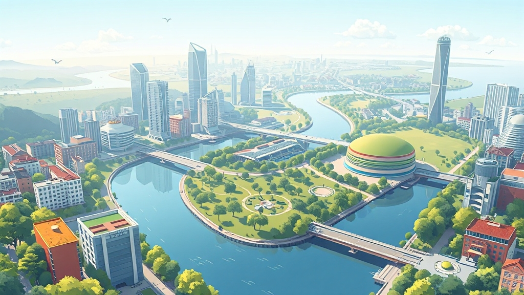 입지 및 개발 호재 (cartoon 스타일)