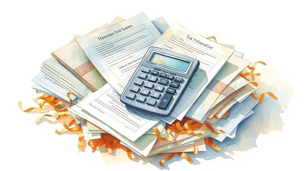 놓치면 안 될 핵심 세금 정보 (watercolor 스타일)