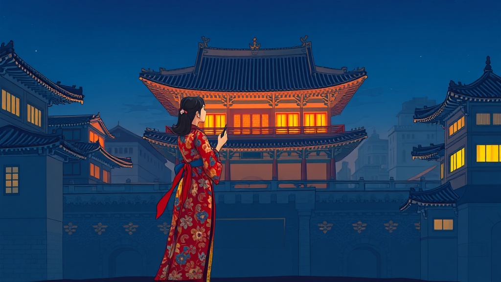 경복궁 야간개장 꿀팁 (cartoon 스타일)