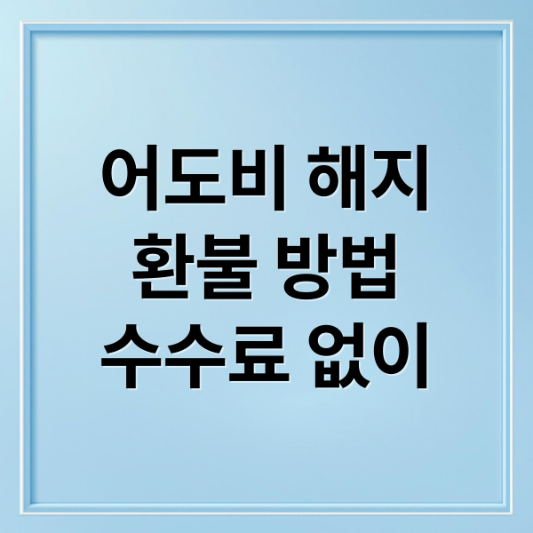 어도비 구독 해지, 수수료 없이 환불받는 핵심 방법 총정리