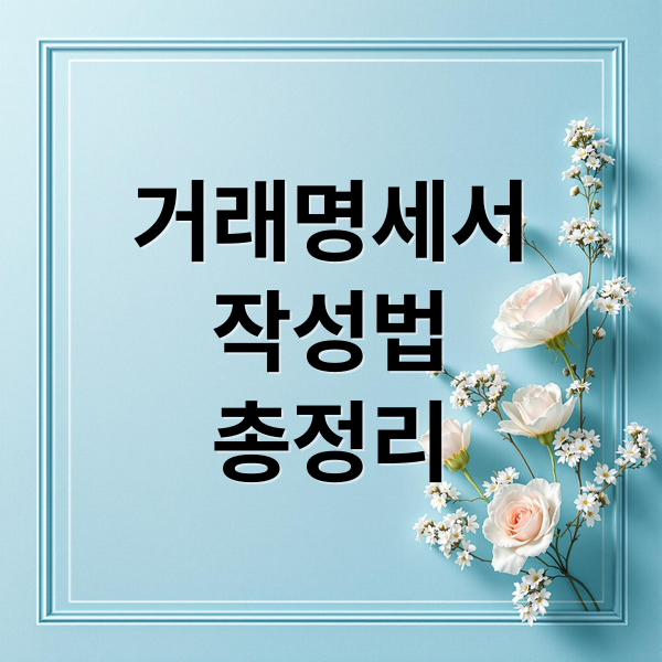 거래명세서: 완벽 가이드 - 작성법, 양식, 세금계산서 차이점까지