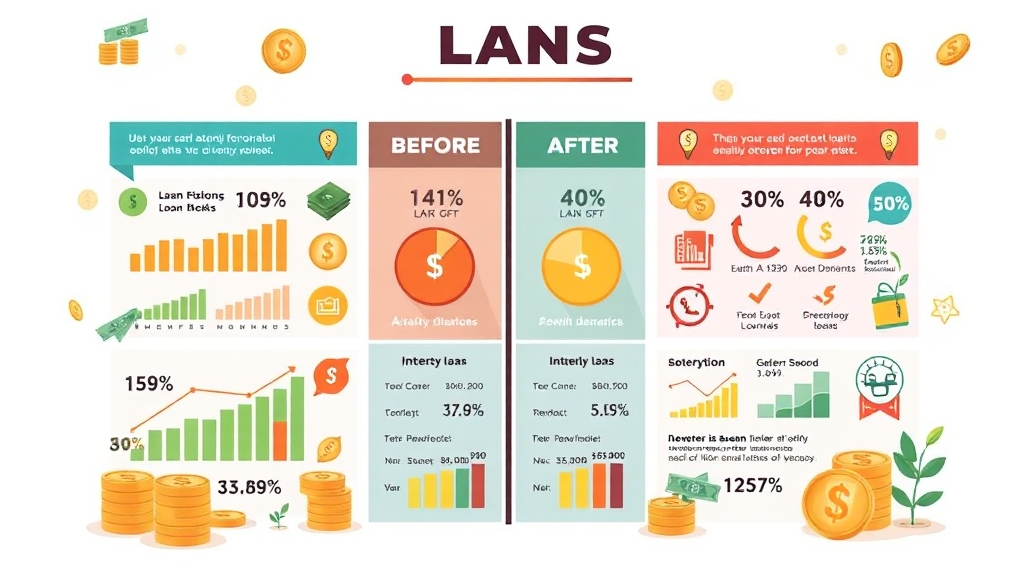상품별 한도, 금리, 상환 방식 비교 (cartoon 스타일)