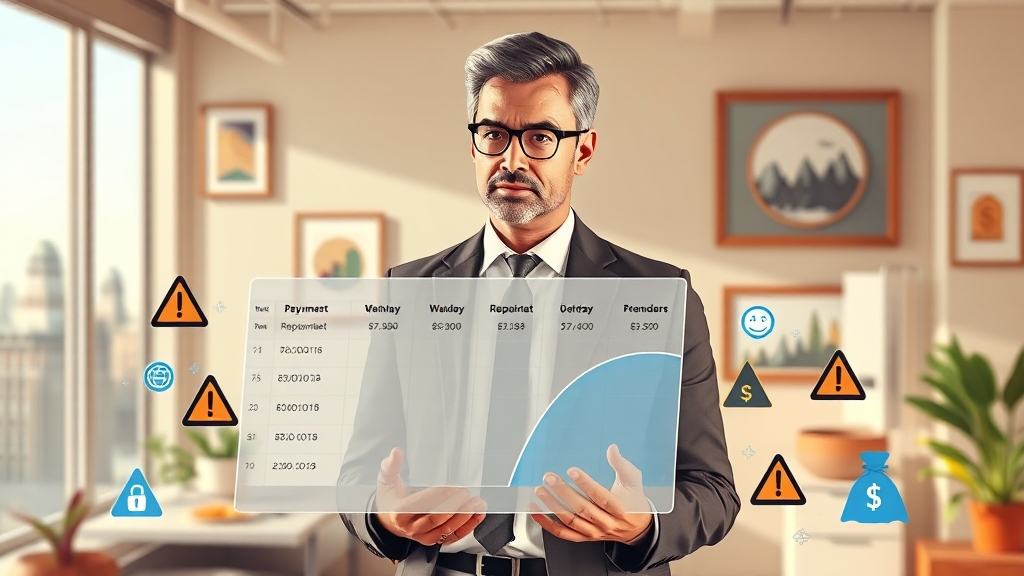 소액대출 이용 시 주의사항 및 위험 관리 (illustration 스타일)