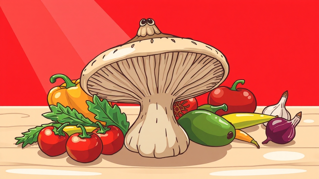 쫄깃한 식감과 건강 효능 (cartoon 스타일)