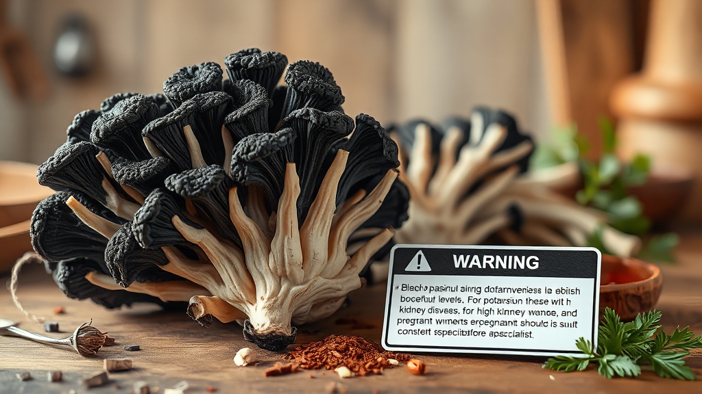 섭취 시 주의사항 및 부작용 (realistic 스타일)