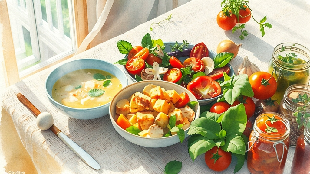 다양한 요리 활용법 (watercolor 스타일)