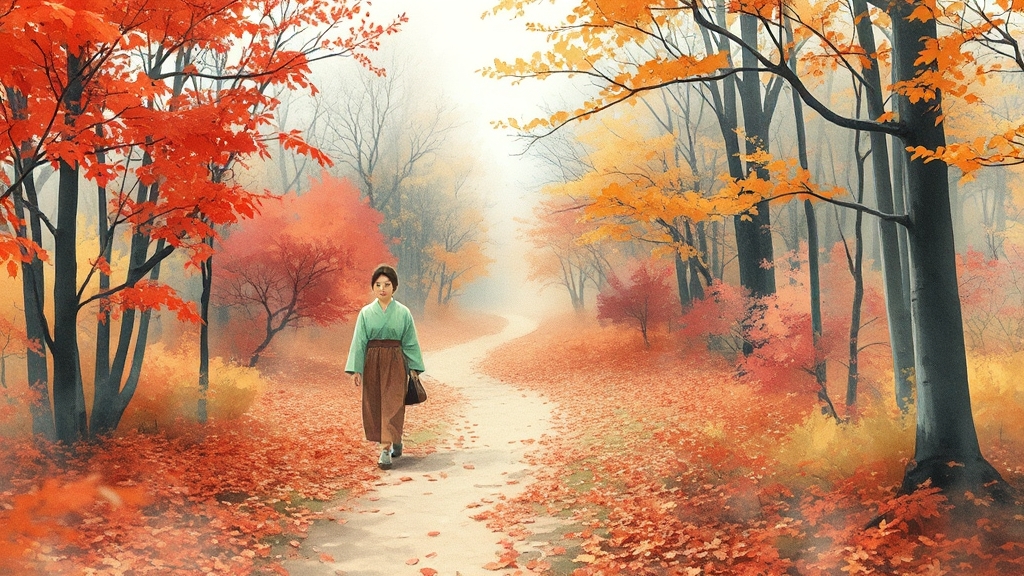 화담숲 완벽 가이드: 예약부터 모노레일, 테마원까지 2 화담숲: 자연 속 힐링 공간 (watercolor 스타일)