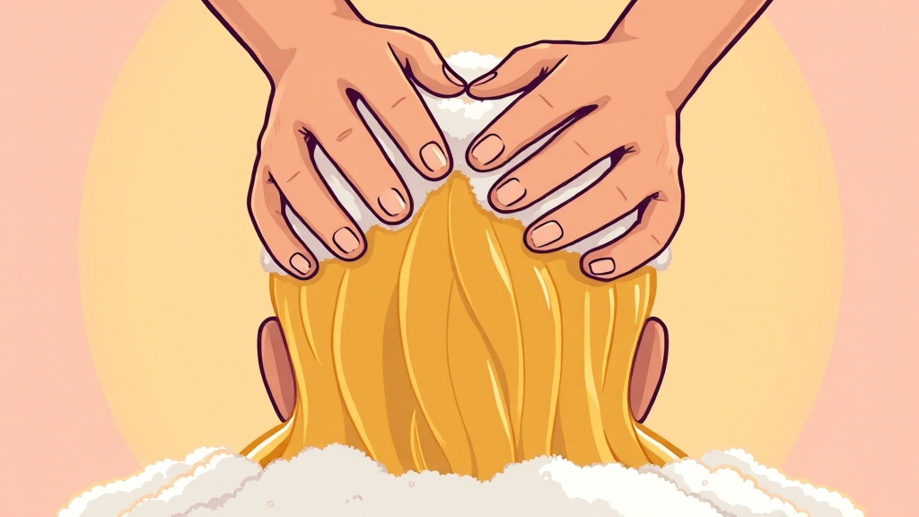 효과적인 두피 관리법 (cartoon 스타일)