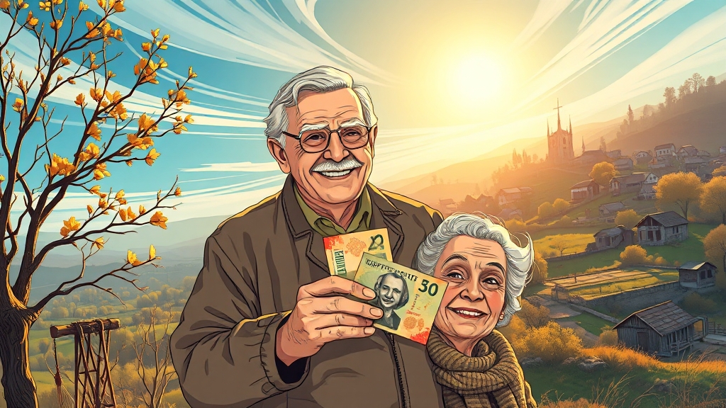 농어촌기본소득, 무엇부터 시작할까? 시범사업, 지원, 쟁점까지 4 누가, 얼마나, 어떻게 받을까? (illustration 스타일)