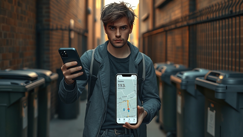 위치추적 A to Z: 안전, 분실, 기술, 개인정보 보호까지 완벽 분석 4 스마트폰 분실 시 위치추적 (realistic 스타일)