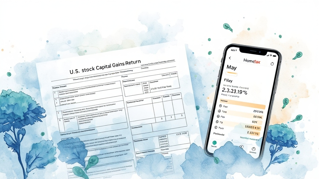 미국 주식 양도세 A to Z: 계산, 절세, 신고까지 완벽 가이드 6 양도소득세, 어떻게 신고하나요? (watercolor 스타일)