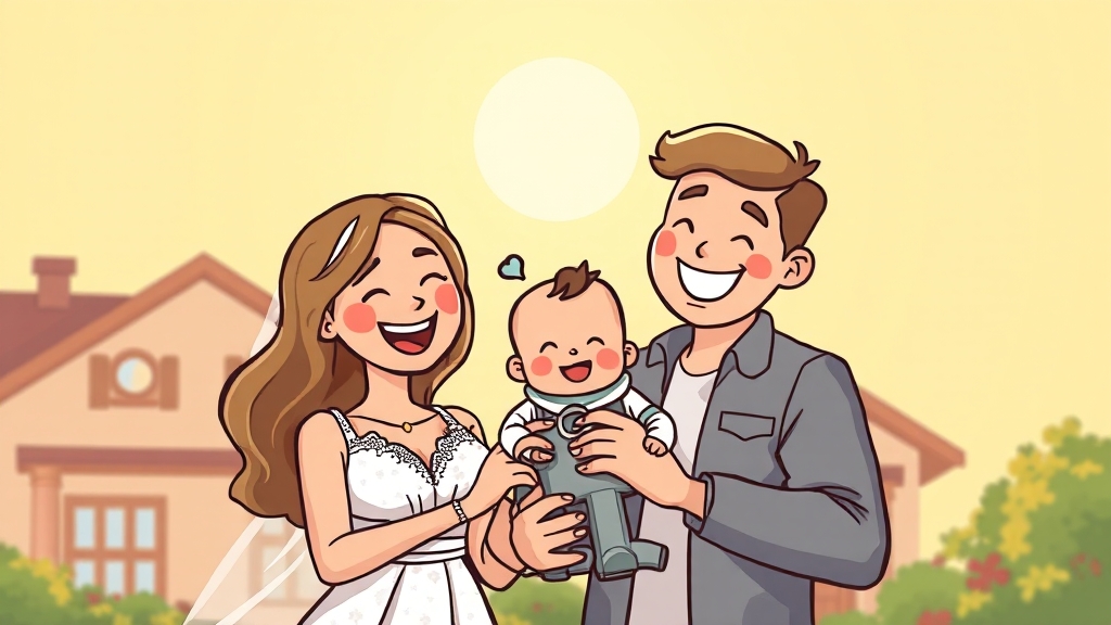 특별공급 자격 요건 (신혼부부, 생애최초) (cartoon 스타일)