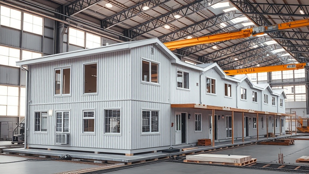 모듈러 주택 A to Z: 장점, 단점, 건설 과정, 미래 전망 4 모듈러 주택 건설 과정 (realistic 스타일)