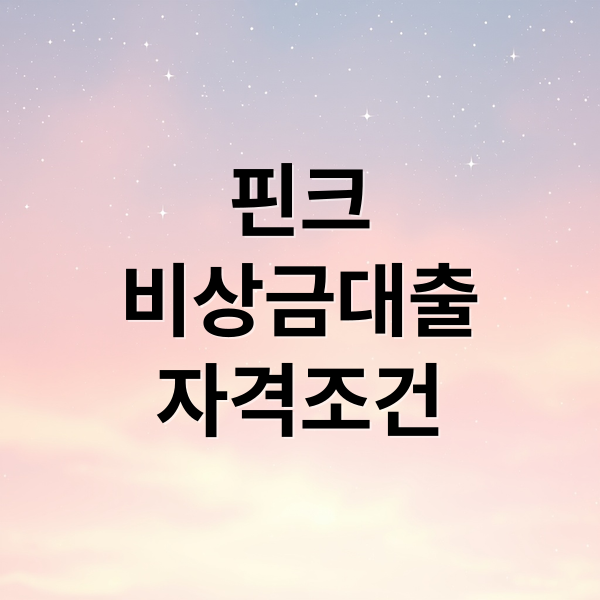 핀크 비상금대출: 5.94% 금리, 한도, 자격 완벽 분석