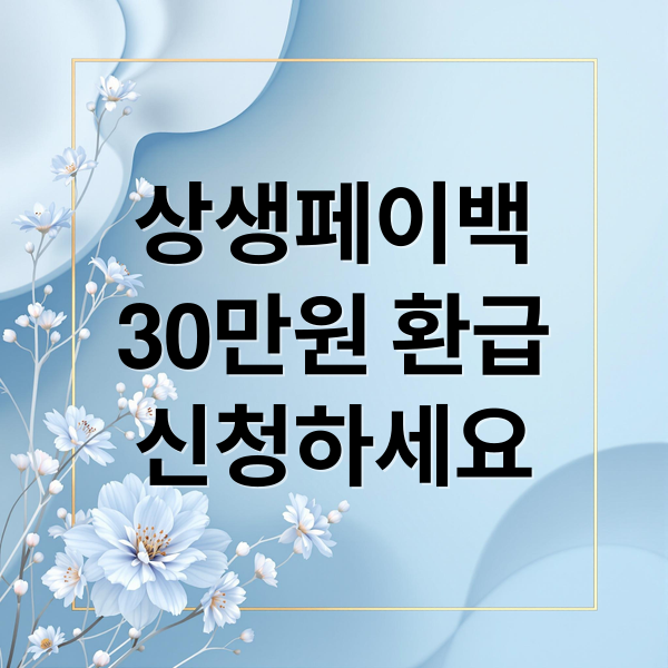 상생페이백 30만원 환급 기회! 신청 방법, 자격, 소비복권 혜택