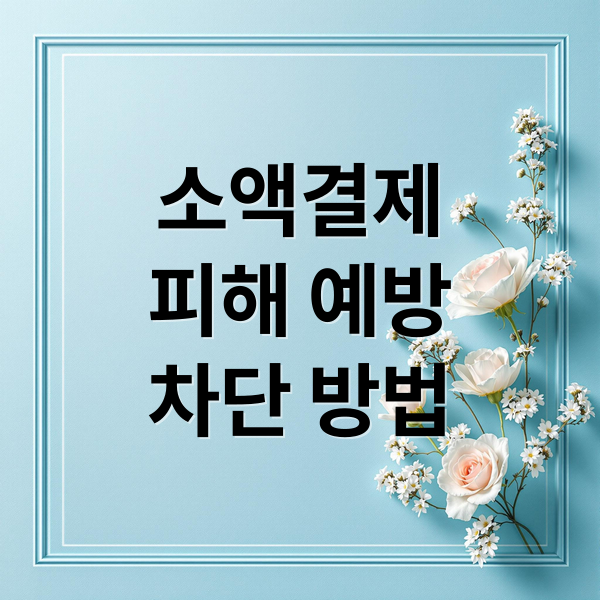 소액결제, 안전하게 지키는 법: 차단부터 피해 예방까지