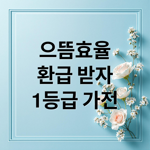 으뜸효율 환급, 놓치면 손해! 1등급 가전 환급 조건부터 신청 방법까지