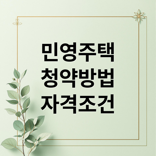 민영주택 청약 A to Z: 자격 조건, 1/2순위, 예치금, 특별공급 완벽 분석
