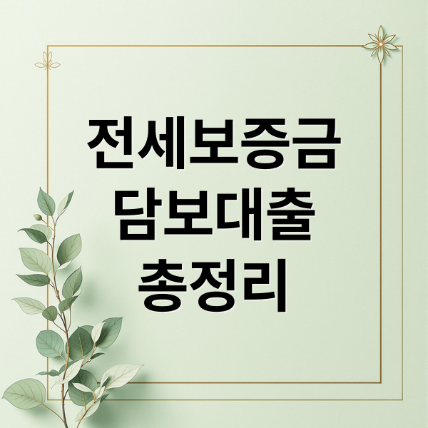 전세보증금 담보대출 A to Z: 조건, 한도, 금리, 신청 절차 완벽 분석