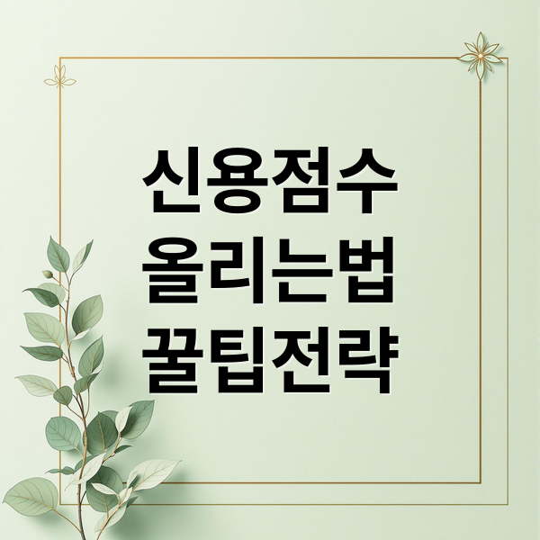 신용점수 A to Z: 올리는 방법, 관리 꿀팁, 카드/대출 활용 전략