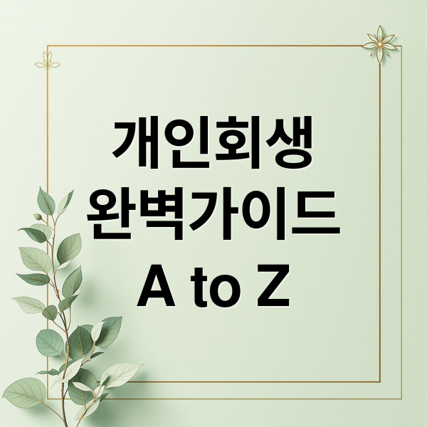 개인회생 완벽 가이드: 자격, 절차, 성공 전략, 워크아웃 비교 A to Z