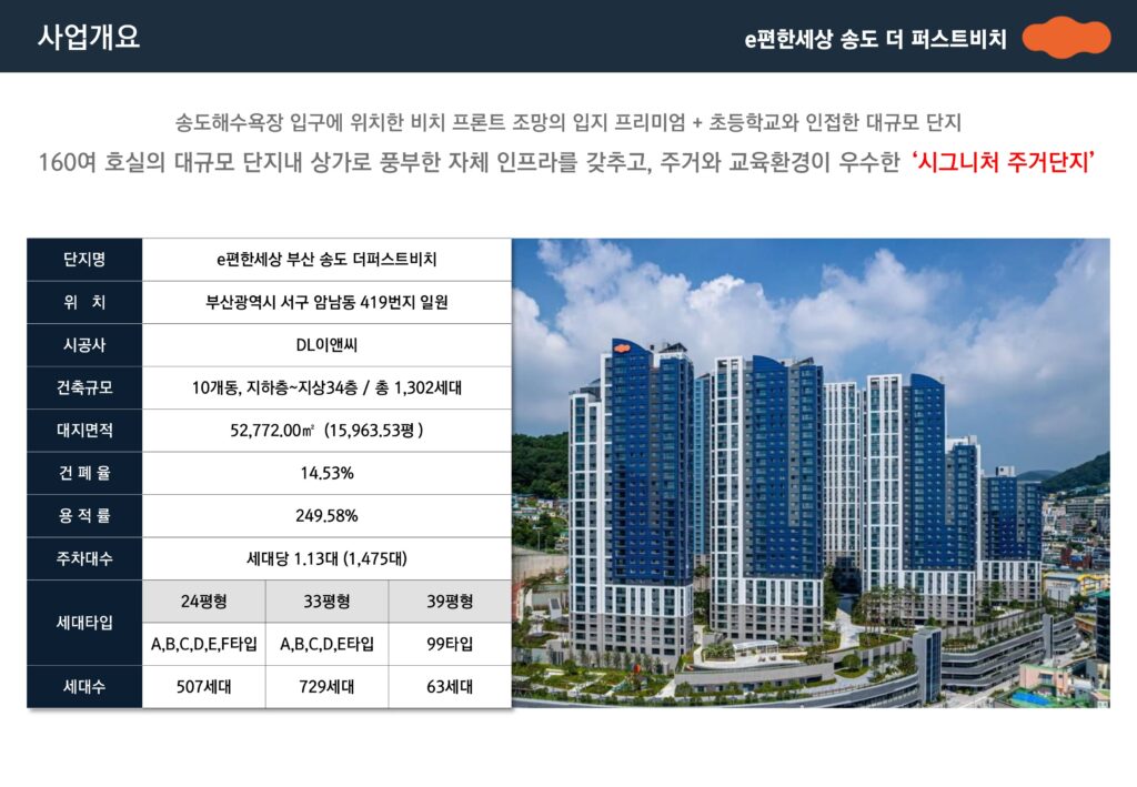 e편한세상 송도, 특별 1억 할인 분양! 3 e편한세상 송도 더 퍼스트비치 사업개요