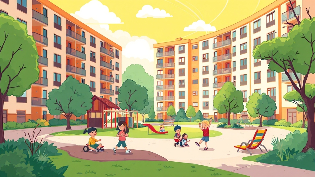 평택 화양지구 서희스타힐스 2차: 단지, 설계, 평면, 커뮤니티, 인프라, 교통, 분양 완벽 분석 3 남향 위주 설계 및 풍부한 조경 (cartoon 스타일)