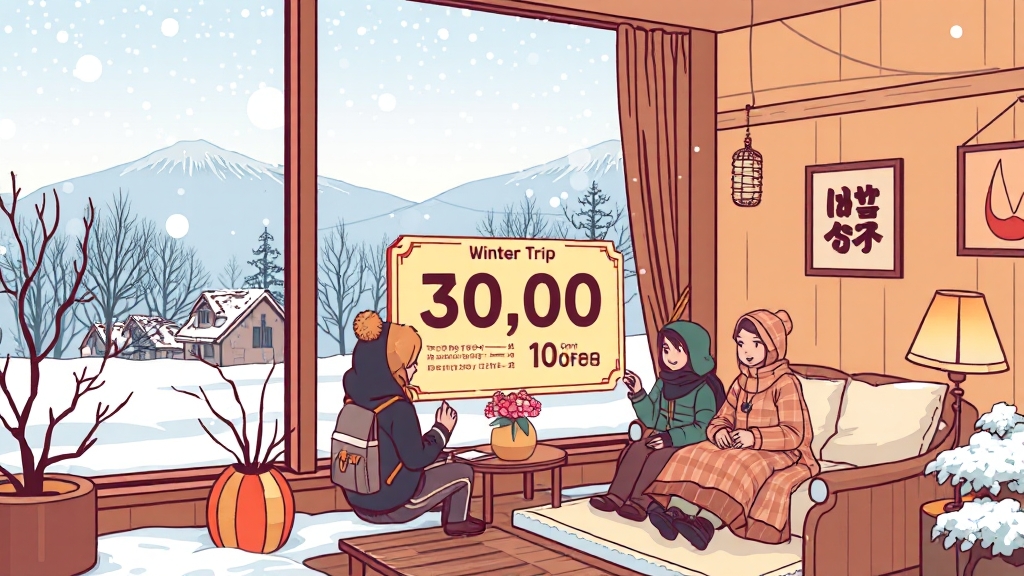 할인 금액 및 대상 숙박 시설 (illustration 스타일)