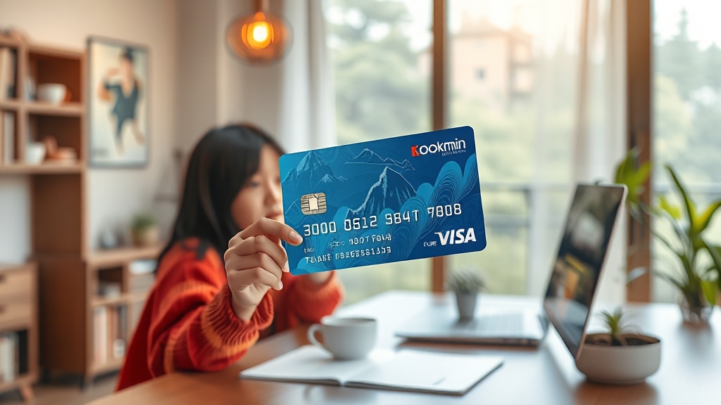 KB국민카드 완벽 활용법: 홈페이지 기능, 혜택, 포인트리 A to Z 7 국민카드 온라인 신청 (realistic 스타일)