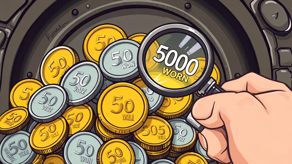 희귀 동전 완벽 가이드: 년도별 가격, 거래 방법, 보관 팁 A to Z 4 50원 희귀 동전 (cartoon 스타일)