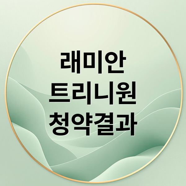 래미안 트리니원 청약 결과 분석: 경쟁률, 인기 요인, 당첨 전략
