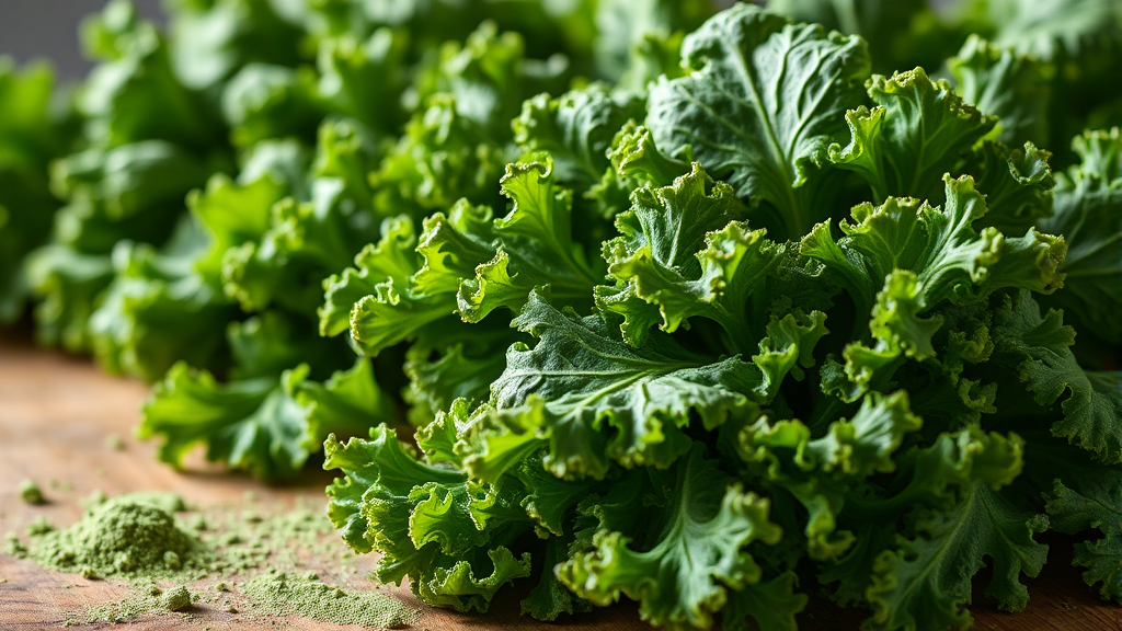 컬리케일, 어떤 채소일까요? (realistic 스타일)