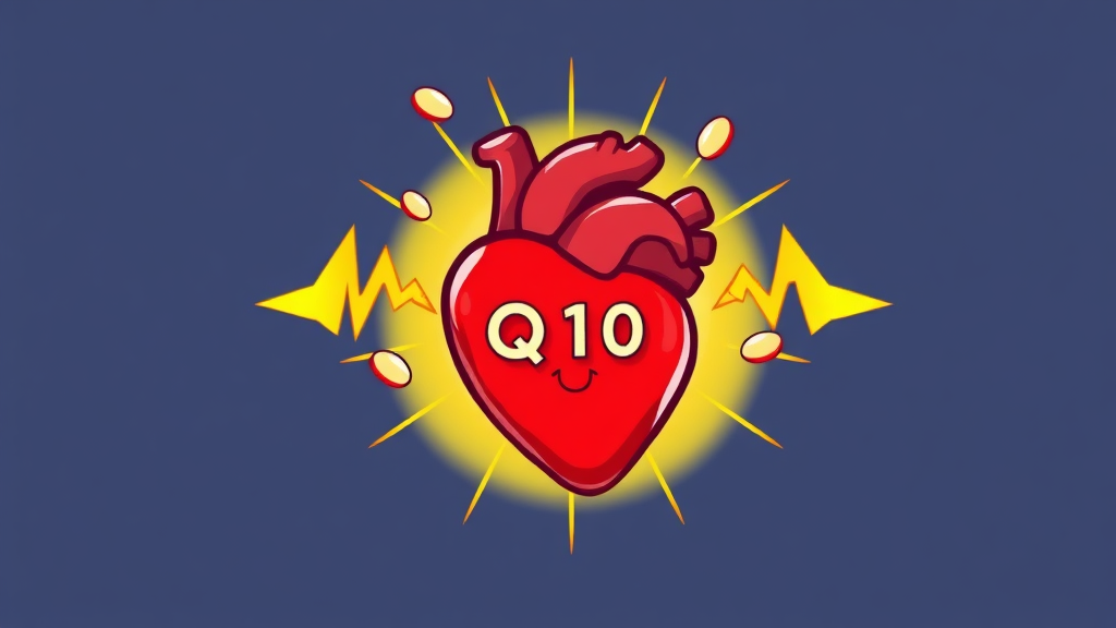코엔자임Q10 A to Z: 효능, 부작용, 복용법, 프롬바이오 선택 가이드 3 코엔자임Q10, 주요 효능은? (cartoon 스타일)