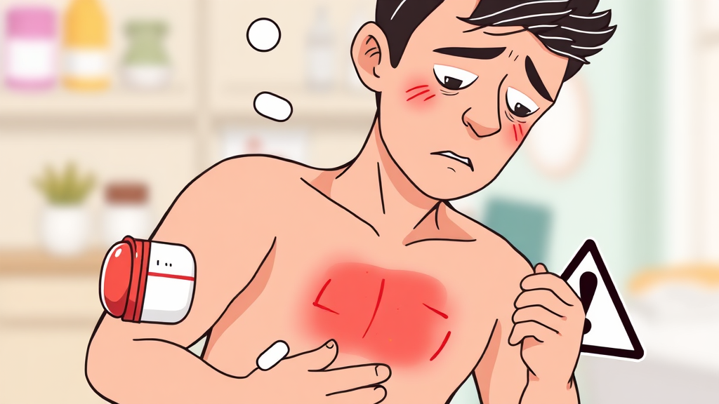 코엔자임Q10 A to Z: 효능, 부작용, 복용법, 프롬바이오 선택 가이드 7 코엔자임Q10, 부작용 & 주의사항 (illustration 스타일)