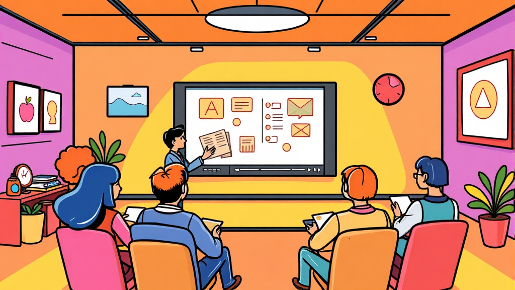 온라인 학습 & 화상 강의, 적극 활용! (cartoon 스타일)