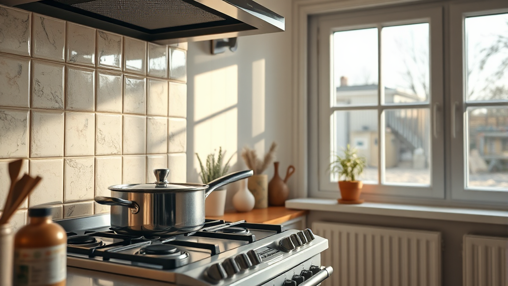 가스레인지 & 보일러, 안전 사용법 (realistic 스타일)