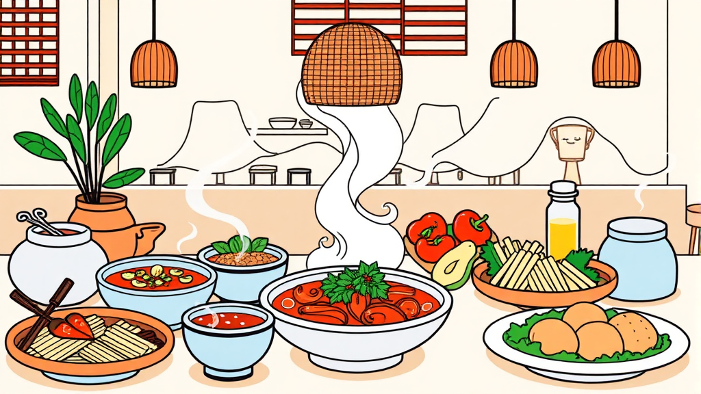 푸꾸옥 베스트웨스턴 리조트 완전 분석: 객실, 수영장, 조식, 프라이빗 비치 총정리 5 조식 뷔페: 다양한 메뉴 & 현지식 (illustration 스타일)