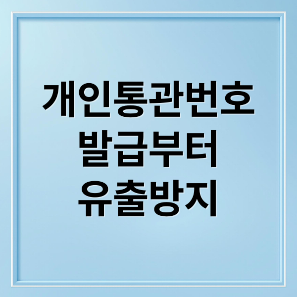 개인통관번호 완벽 가이드: 발급부터 유출 방지, 통관내역 확인까지!