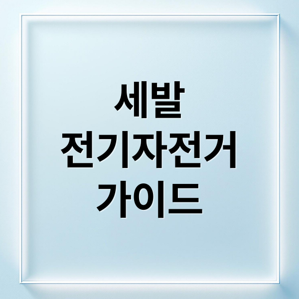 세발 전기자전거 완벽 가이드: 구매, 활용, 관리 A to Z