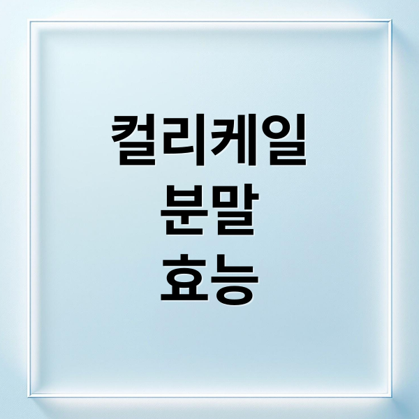 컬리케일 분말 A to Z: 효능, 섭취법, 주의사항, 생잎 비교!