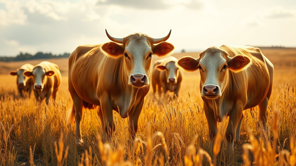 소띠 운세: 결실의 기쁨 (realistic 스타일)