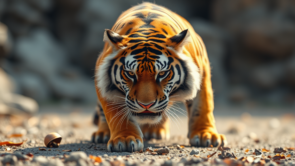 호랑이띠 운세: 변화의 바람 (realistic 스타일)