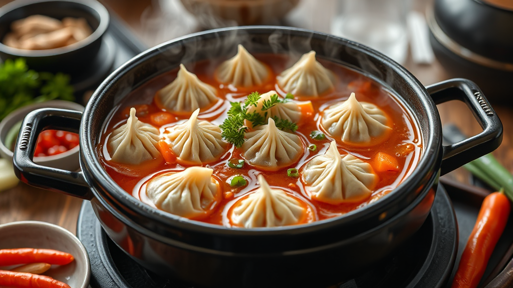 황해도 만두전골이란? (realistic 스타일)