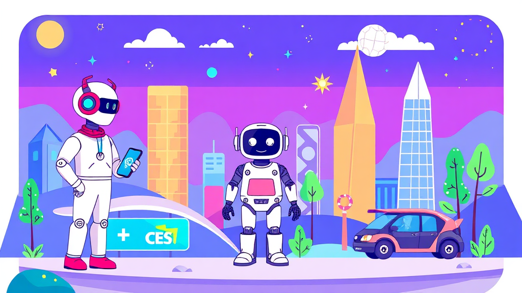 CES 2026 주요 트렌드 (cartoon 스타일)