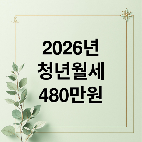 2026 청년월세지원 완벽 분석: 자격, 신청, 혜택 총정리 (480만원)