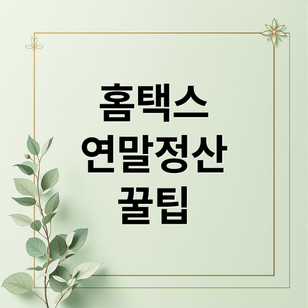 홈택스 연말정산 완벽 가이드: 간소화 서비스부터 환급, 절세 꿀팁까지!