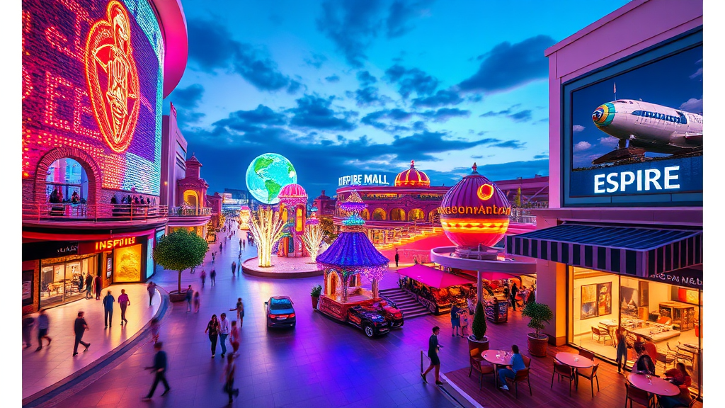 인스파이어 몰: 쇼핑, 다이닝, 엔터테인먼트의 완벽한 조화 (realistic 스타일)