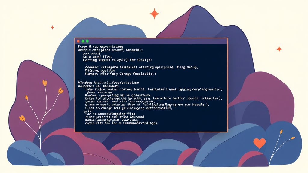안전 모드 및 명령 프롬프트 활용: 오류 해결 가이드 (illustration 스타일)