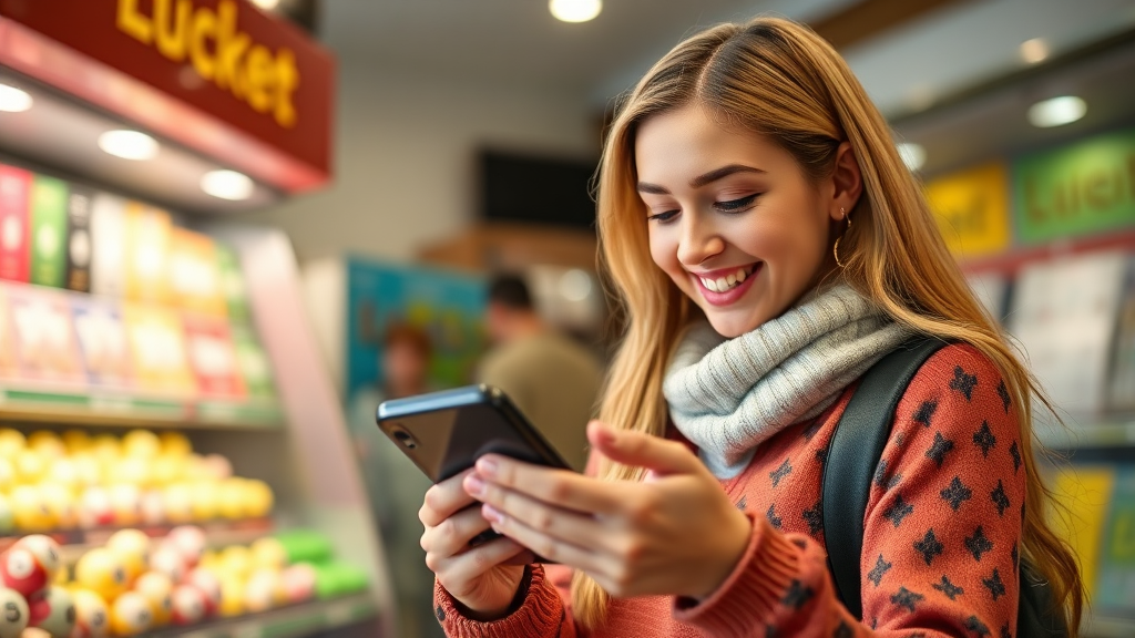 스마트폰으로 로또 구매하는 완벽 가이드 (realistic 스타일)