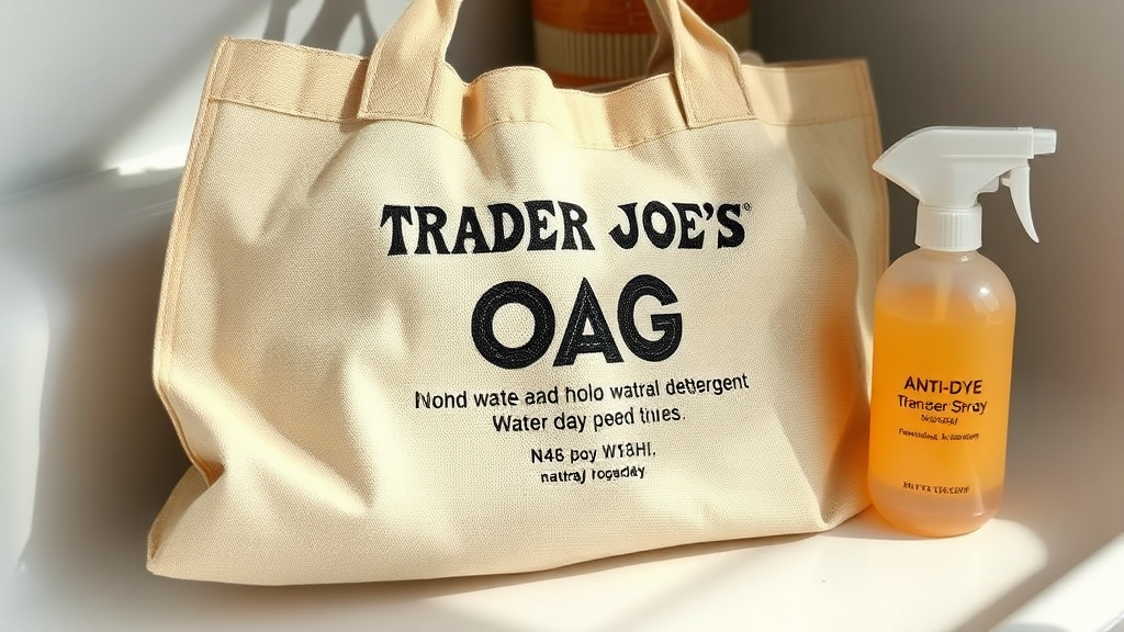 오래도록 새것처럼: 트레이더조 에코백 관리 및 세탁법 (realistic 스타일)